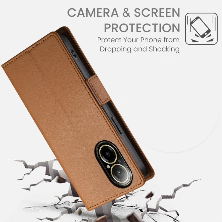 For Realme C67 4G Global Side Buckle Magnetic Frosted Leather Phone Case