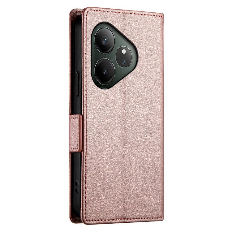 For Realme GT 6 Global Side Buckle Magnetic Frosted Leather Phone Case