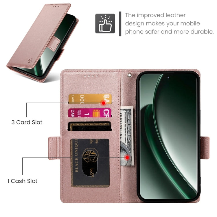 For Realme GT 6 Global Side Buckle Magnetic Frosted Leather Phone Case