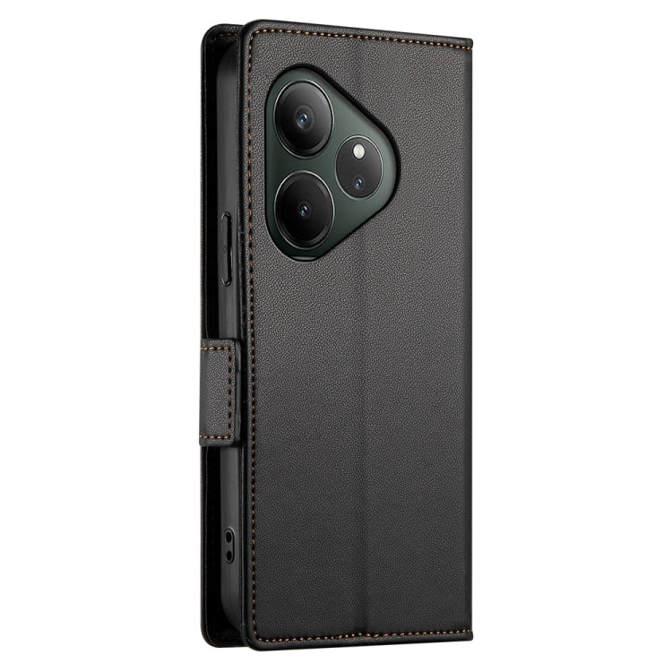 For Realme GT 6 Global Side Buckle Magnetic Frosted Leather Phone Case