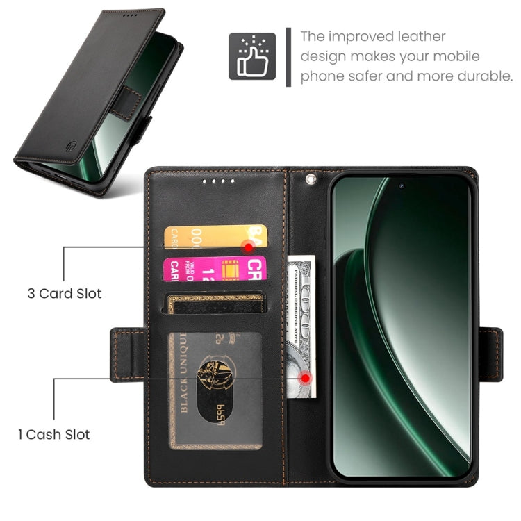 For Realme GT 6 Global Side Buckle Magnetic Frosted Leather Phone Case