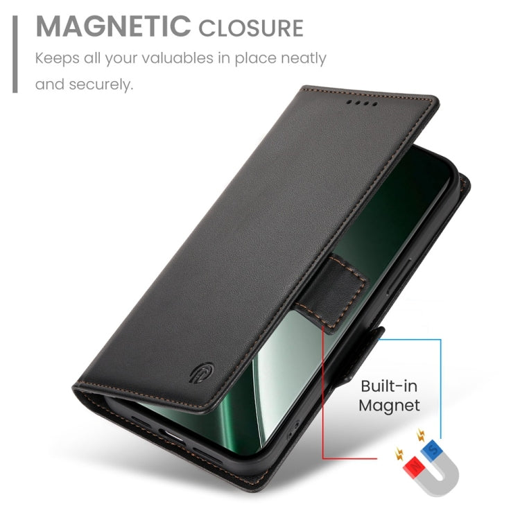 For Realme GT 6 Global Side Buckle Magnetic Frosted Leather Phone Case