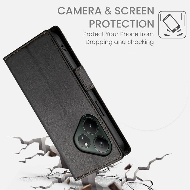 For Realme GT 6 Global Side Buckle Magnetic Frosted Leather Phone Case