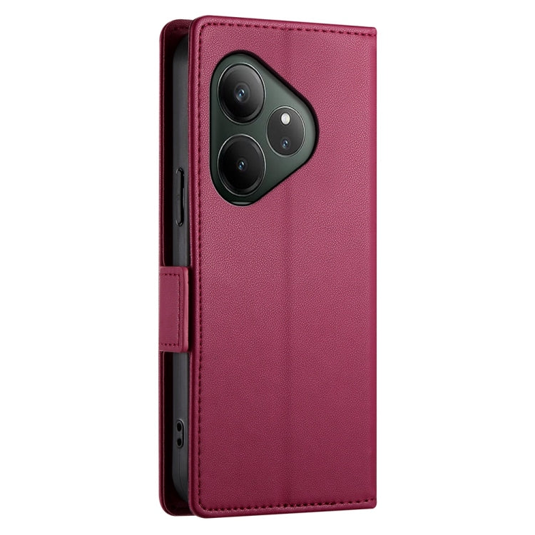For Realme GT 6 Global Side Buckle Magnetic Frosted Leather Phone Case
