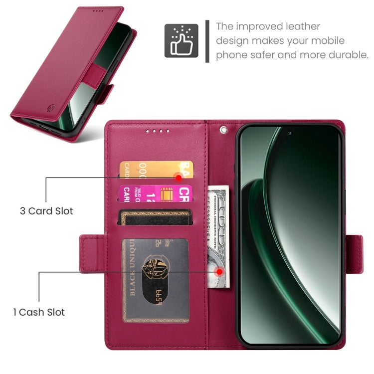 For Realme GT 6 Global Side Buckle Magnetic Frosted Leather Phone Case