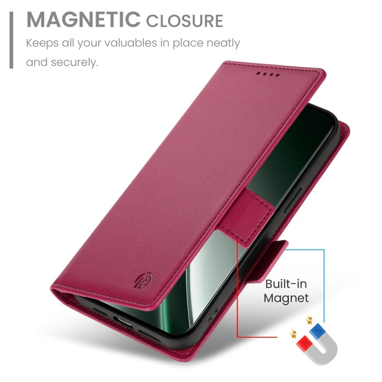 For Realme GT 6 Global Side Buckle Magnetic Frosted Leather Phone Case