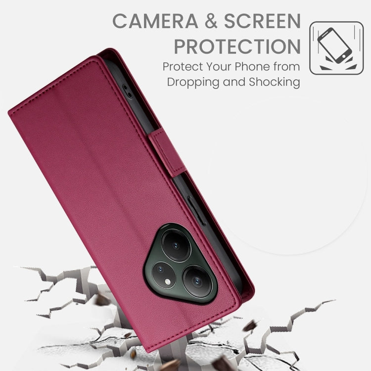 For Realme GT 6 Global Side Buckle Magnetic Frosted Leather Phone Case