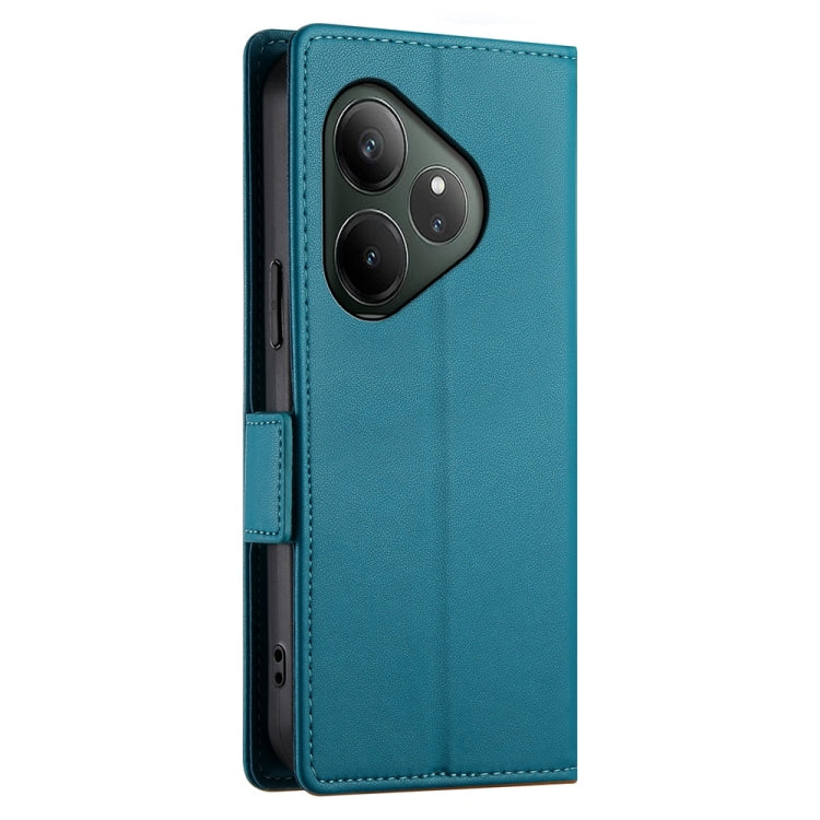 For Realme GT 6 Global Side Buckle Magnetic Frosted Leather Phone Case