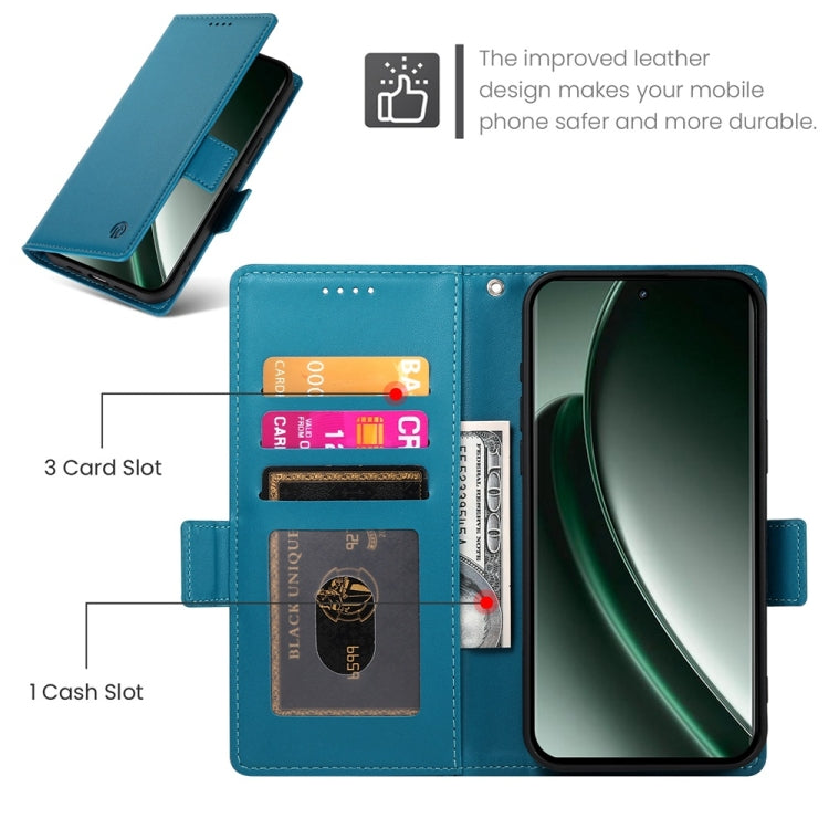 For Realme GT 6 Global Side Buckle Magnetic Frosted Leather Phone Case