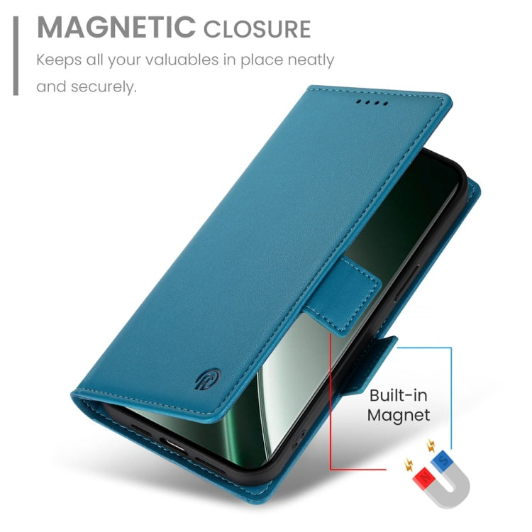 For Realme GT 6 Global Side Buckle Magnetic Frosted Leather Phone Case