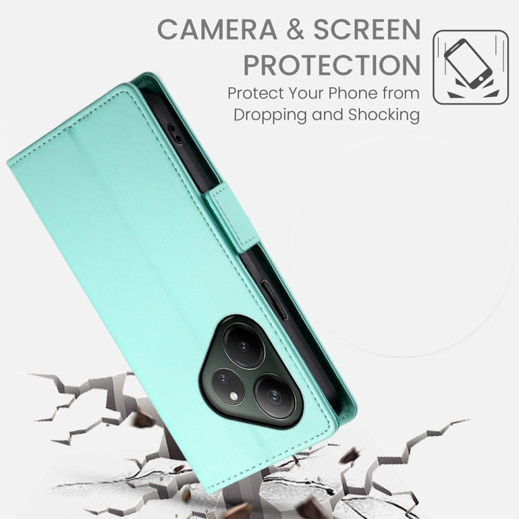 For Realme GT 6 Global Side Buckle Magnetic Frosted Leather Phone Case