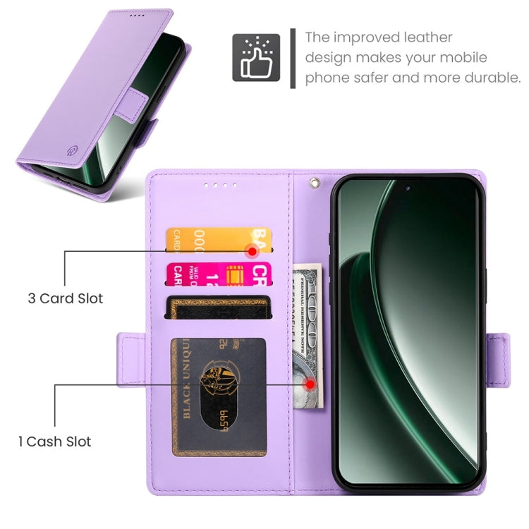 For Realme GT 6 Global Side Buckle Magnetic Frosted Leather Phone Case