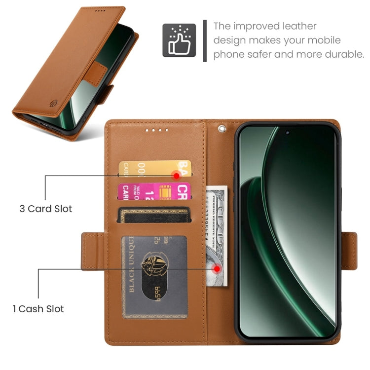 For Realme GT 6 Global Side Buckle Magnetic Frosted Leather Phone Case