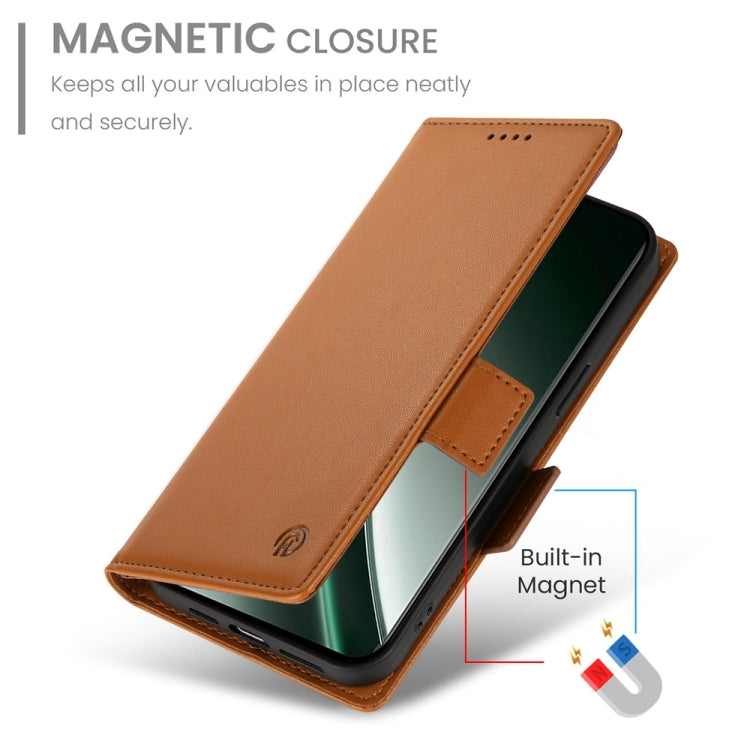 For Realme GT 6 Global Side Buckle Magnetic Frosted Leather Phone Case