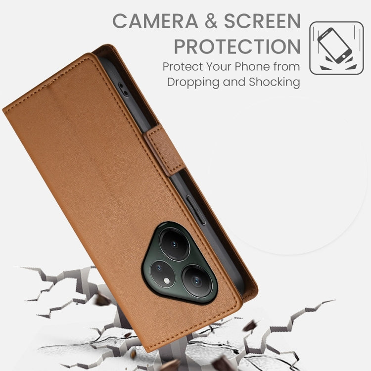 For Realme GT 6 Global Side Buckle Magnetic Frosted Leather Phone Case