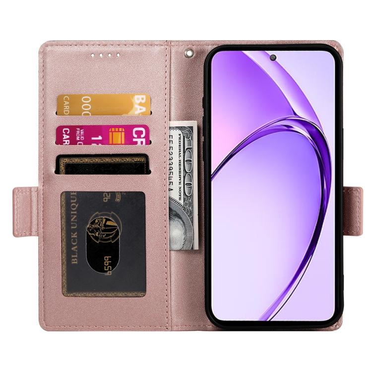 For Realme 13+ Side Buckle Magnetic Frosted Leather Phone Case