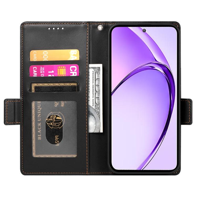For Realme 13+ Side Buckle Magnetic Frosted Leather Phone Case