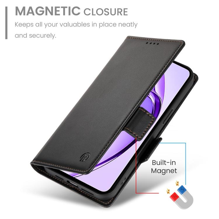 For Realme 13+ Side Buckle Magnetic Frosted Leather Phone Case