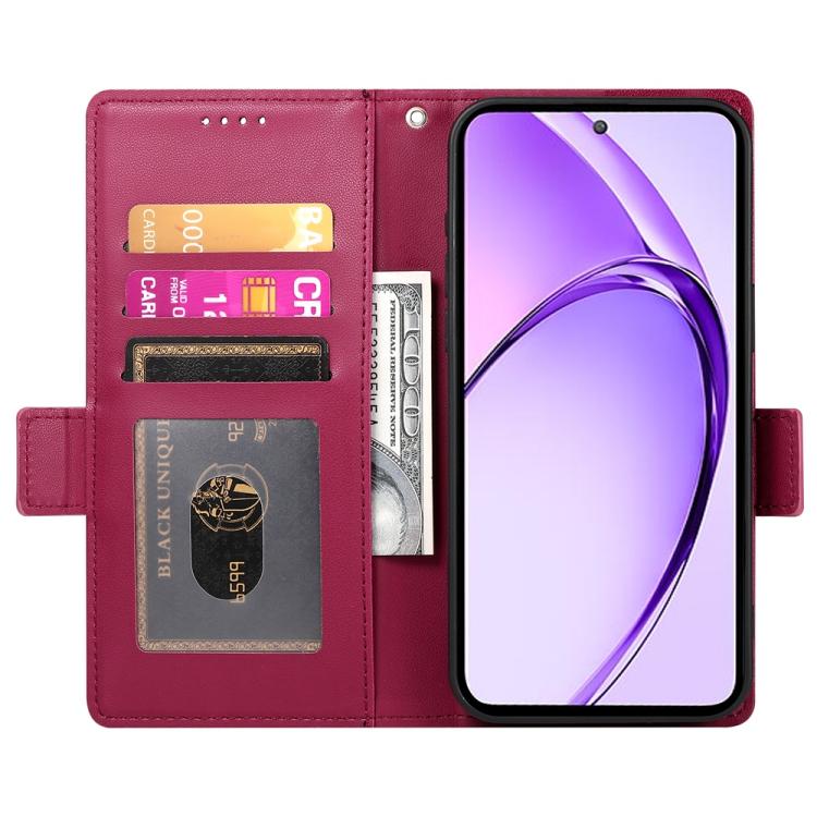 For Realme 13+ Side Buckle Magnetic Frosted Leather Phone Case