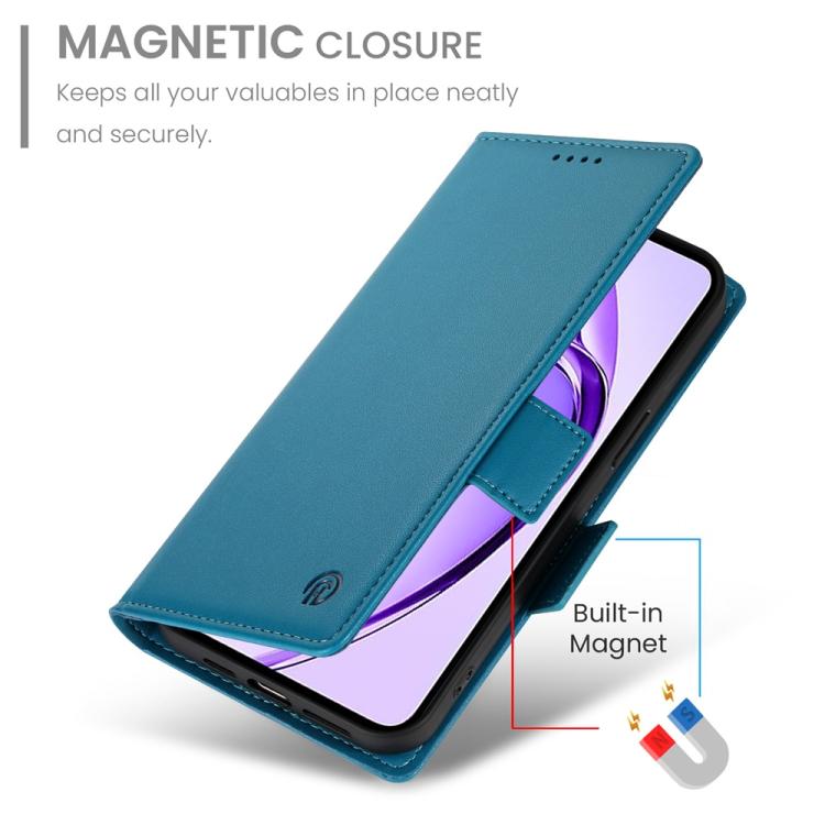 For Realme 13+ Side Buckle Magnetic Frosted Leather Phone Case