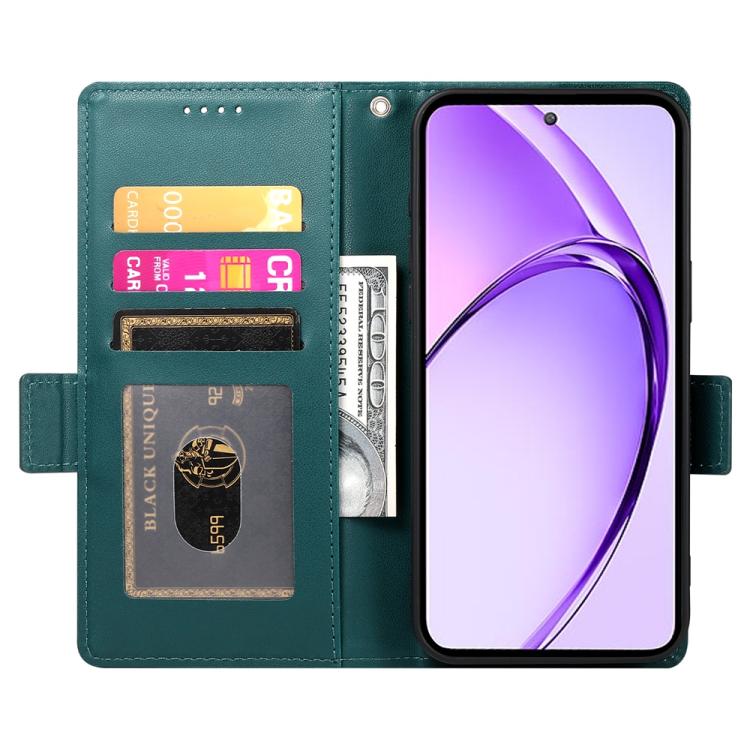 For Realme 13+ Side Buckle Magnetic Frosted Leather Phone Case