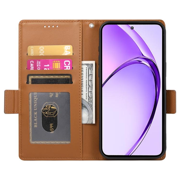 For Realme 13+ Side Buckle Magnetic Frosted Leather Phone Case