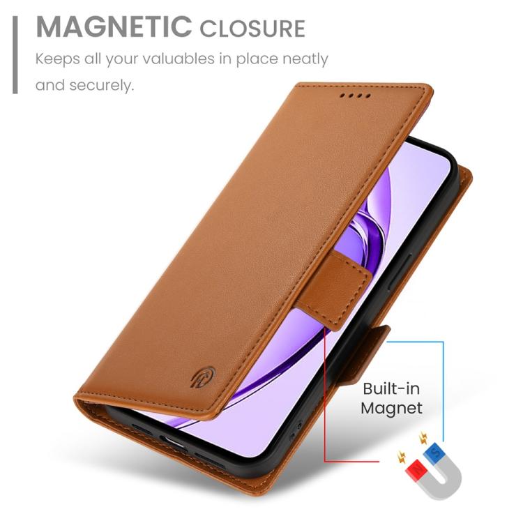 For Realme 13+ Side Buckle Magnetic Frosted Leather Phone Case
