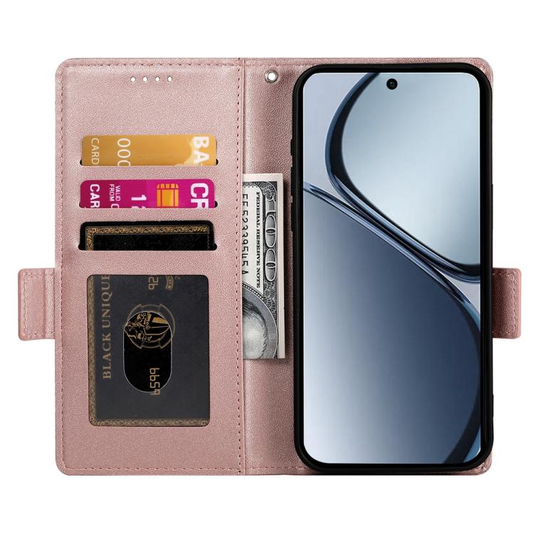 For Realme C75 / Realme 14x Side Buckle Magnetic Frosted Leather Phone Case