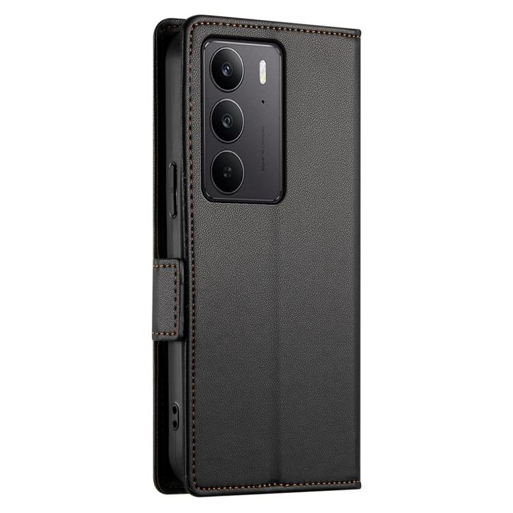 For Realme C75 / Realme 14x Side Buckle Magnetic Frosted Leather Phone Case