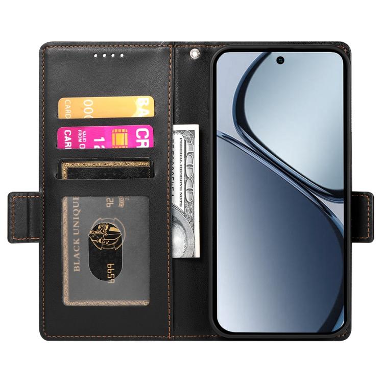 For Realme C75 / Realme 14x Side Buckle Magnetic Frosted Leather Phone Case