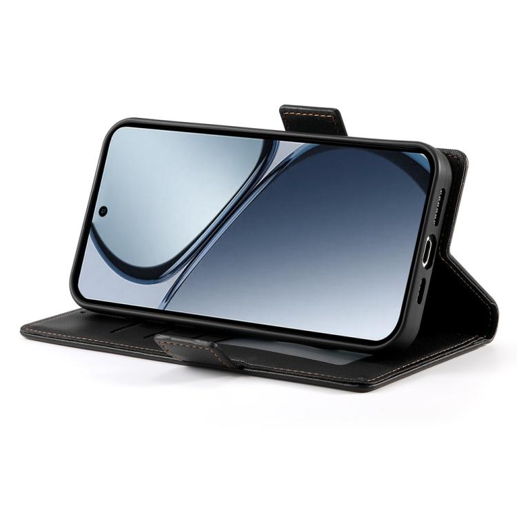 For Realme C75 / Realme 14x Side Buckle Magnetic Frosted Leather Phone Case