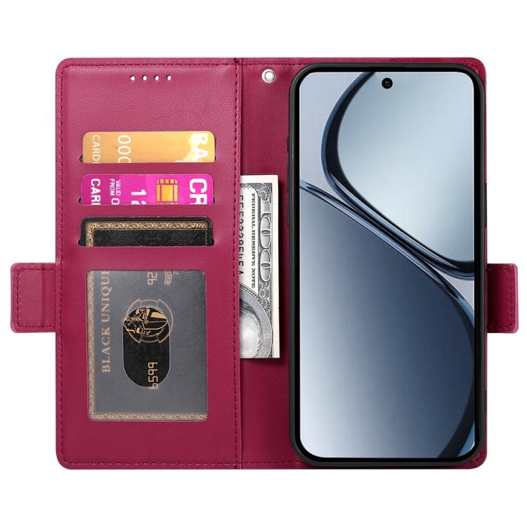 For Realme C75 / Realme 14x Side Buckle Magnetic Frosted Leather Phone Case