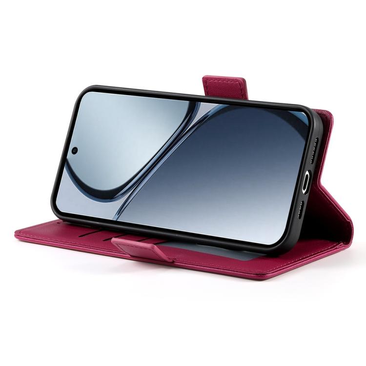 For Realme C75 / Realme 14x Side Buckle Magnetic Frosted Leather Phone Case