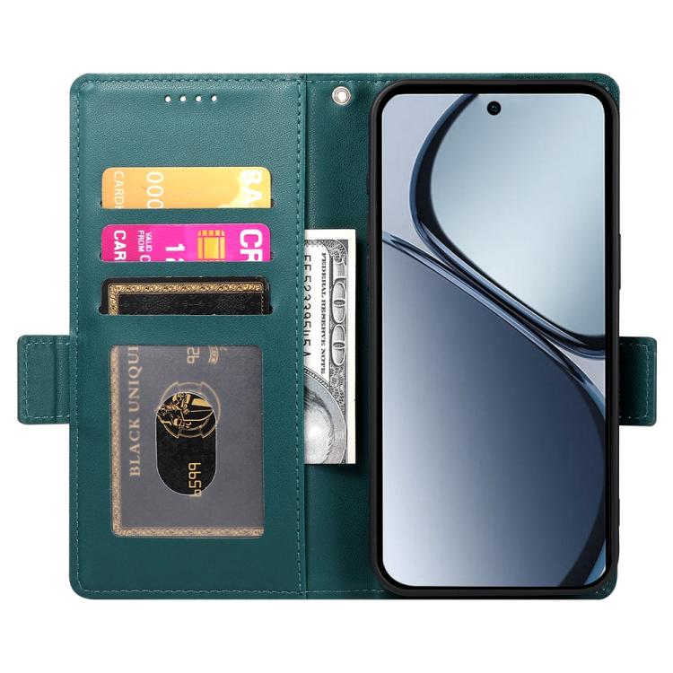 For Realme C75 / Realme 14x Side Buckle Magnetic Frosted Leather Phone Case