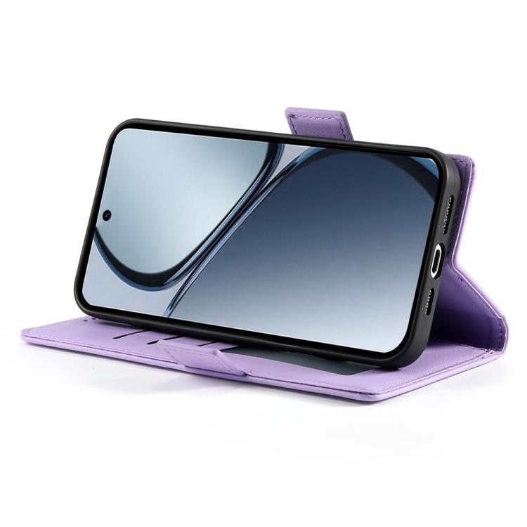 For Realme C75 / Realme 14x Side Buckle Magnetic Frosted Leather Phone Case