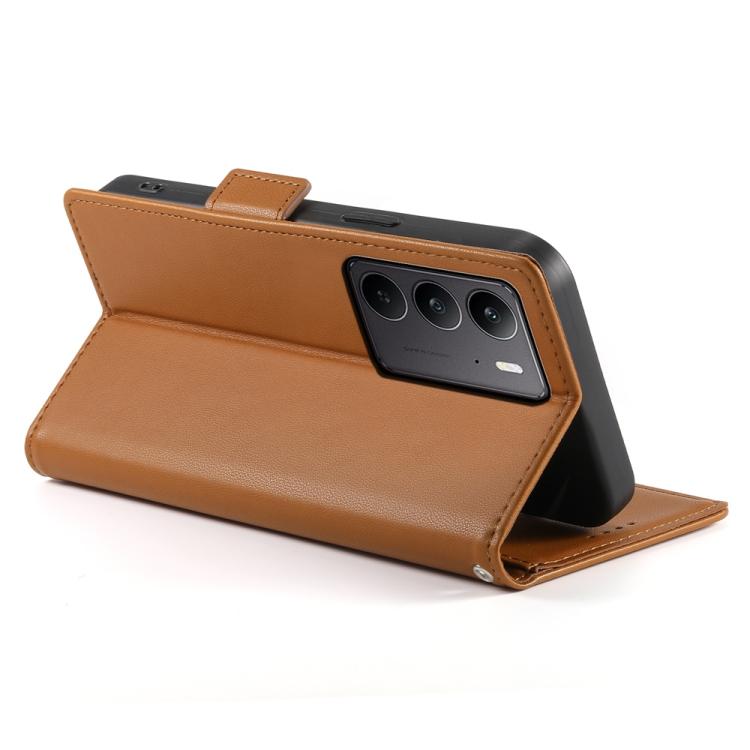 For Realme C75 / Realme 14x Side Buckle Magnetic Frosted Leather Phone Case