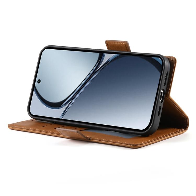 For Realme C75 / Realme 14x Side Buckle Magnetic Frosted Leather Phone Case