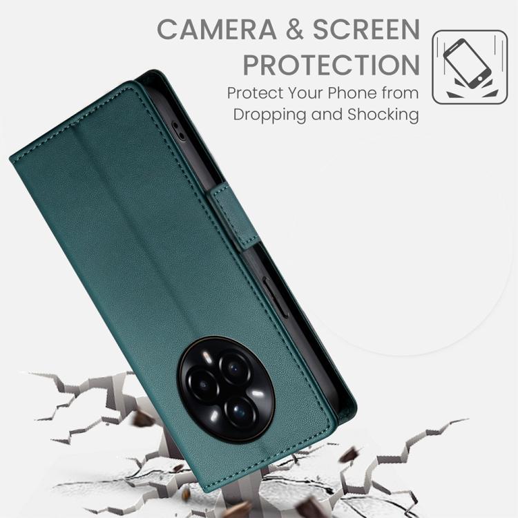 For Realme 14 Pro Side Buckle Magnetic Frosted Leather Phone Case