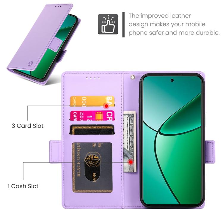 For Realme 14 Pro Side Buckle Magnetic Frosted Leather Phone Case
