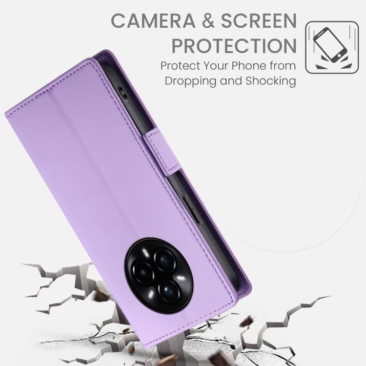 For Realme 14 Pro Side Buckle Magnetic Frosted Leather Phone Case