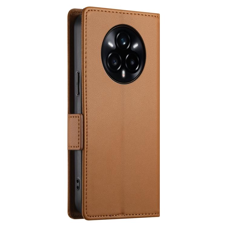 For Realme 14 Pro Side Buckle Magnetic Frosted Leather Phone Case
