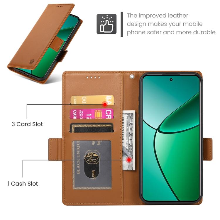 For Realme 14 Pro Side Buckle Magnetic Frosted Leather Phone Case