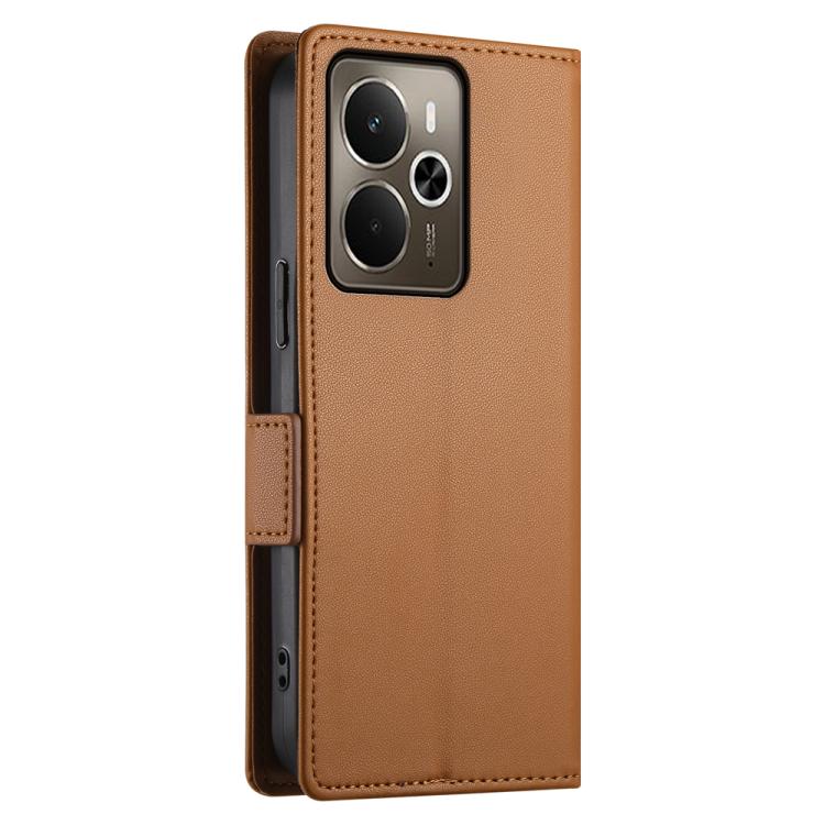 For Realme 14 / Realme P3 5G Side Buckle Magnetic Frosted Leather Phone Case