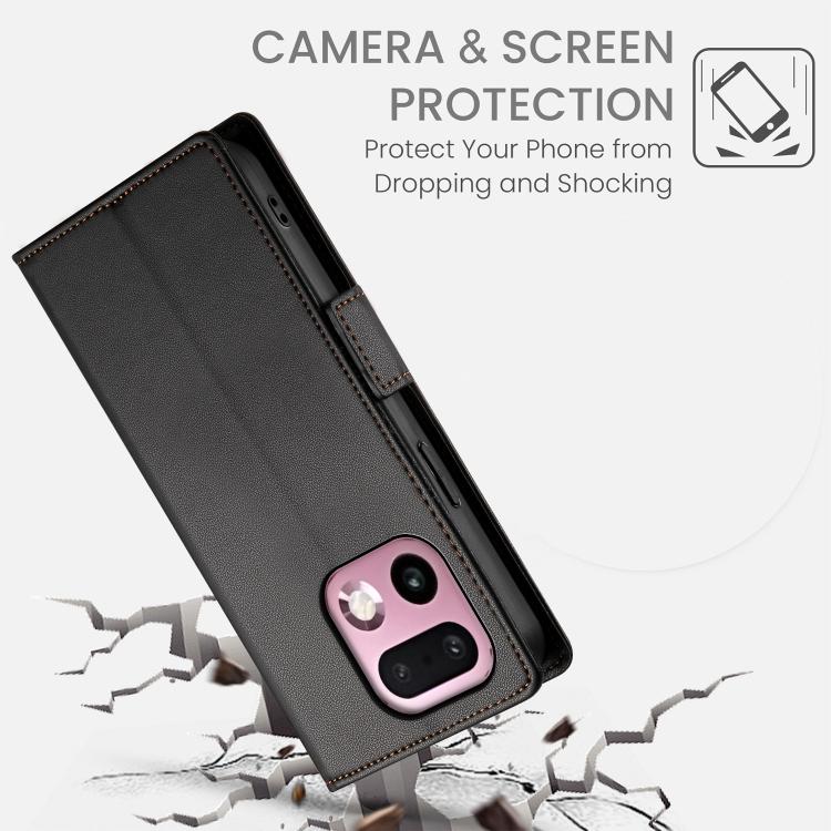 For Realme 16 Pro+ 5G Side Buckle Magnetic Frosted Leather Phone Case