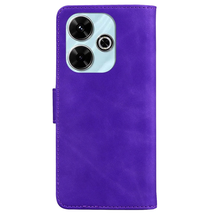 For Xiaomi Poco M6 4G Skin Feel Pure Color Flip Leather Phone Case