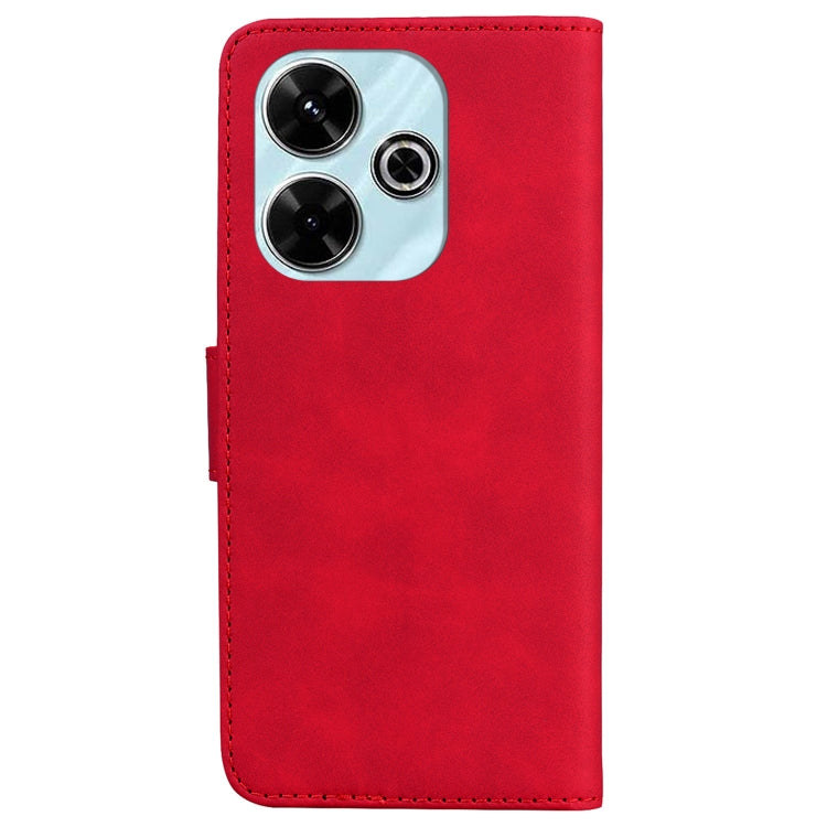 For Xiaomi Poco M6 4G Skin Feel Pure Color Flip Leather Phone Case