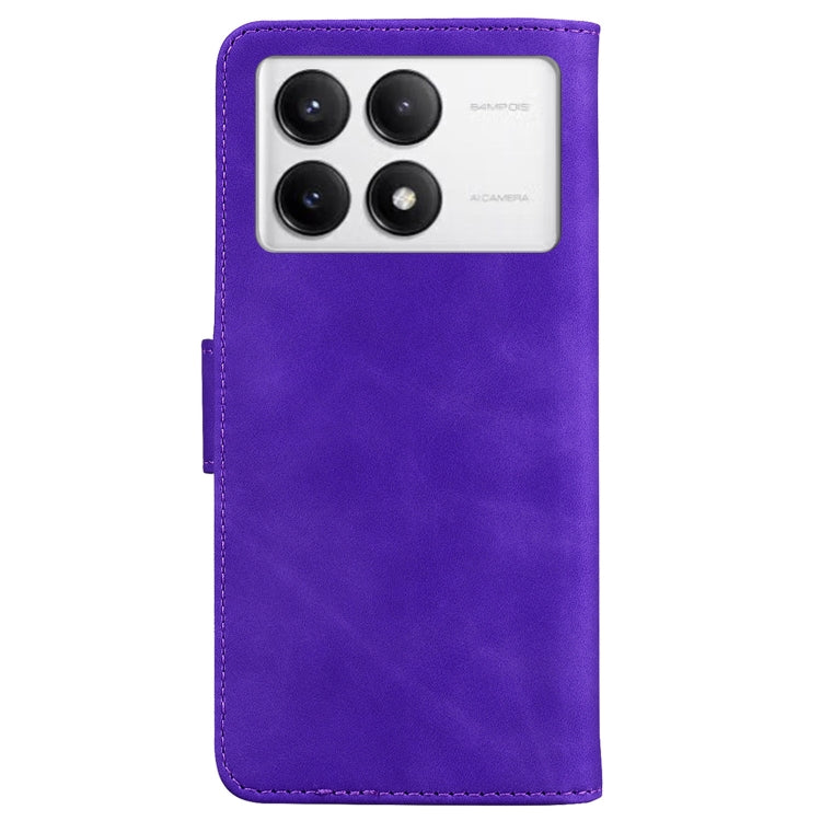 For Xiaomi Poco F6 Pro Skin Feel Pure Color Flip Leather Phone Case