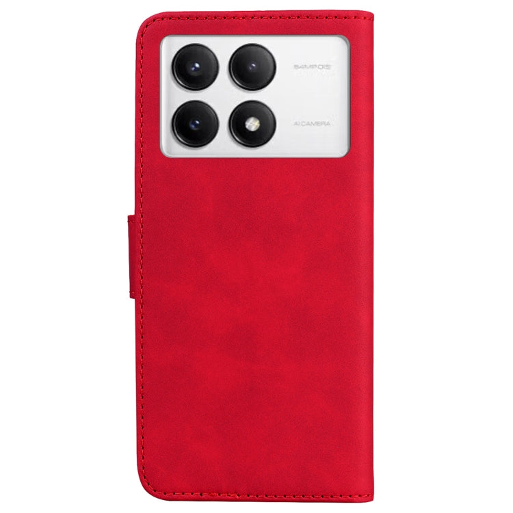 For Xiaomi Poco F6 Pro Skin Feel Pure Color Flip Leather Phone Case