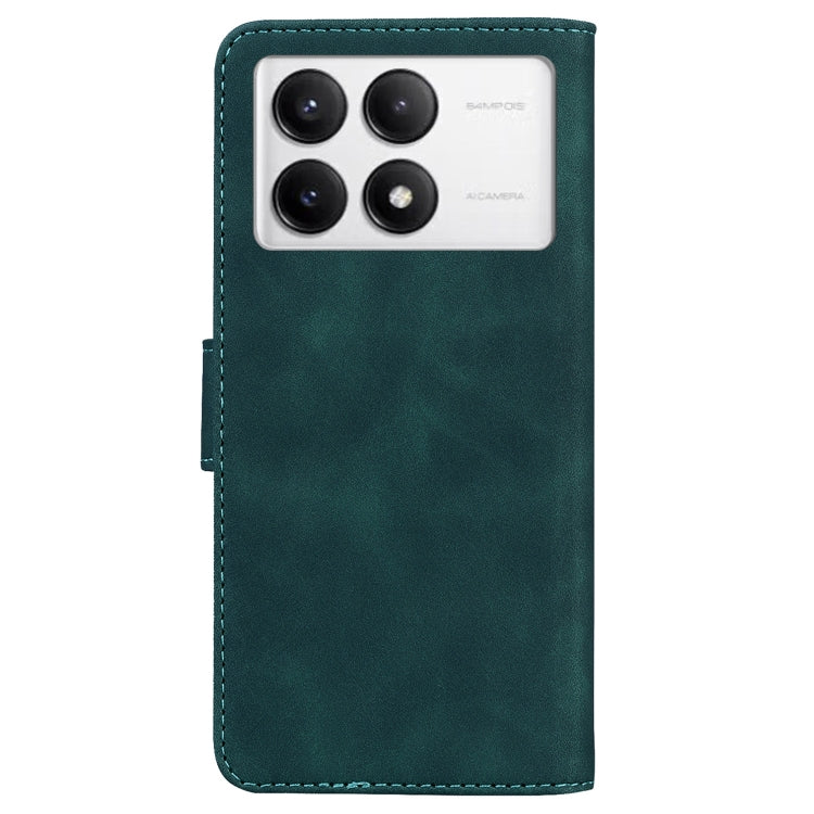 For Xiaomi Poco F6 Pro Skin Feel Pure Color Flip Leather Phone Case
