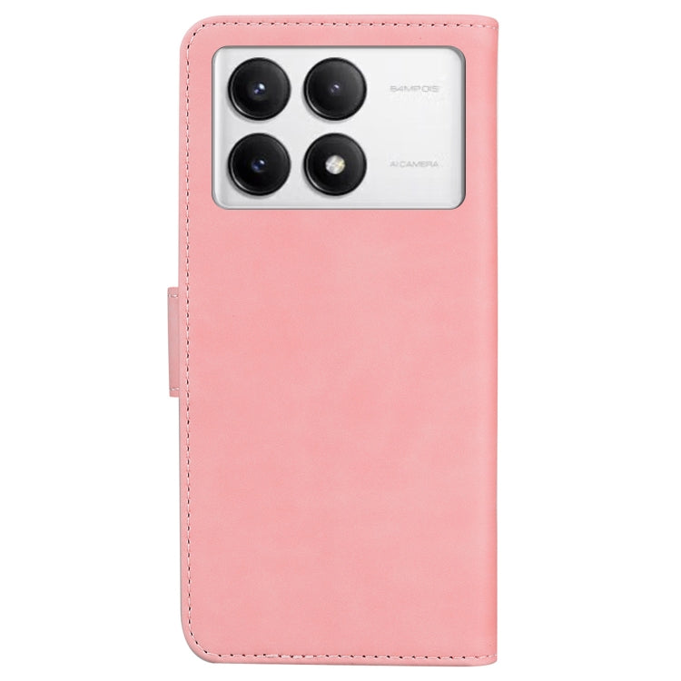 For Xiaomi Poco F6 Pro Skin Feel Pure Color Flip Leather Phone Case